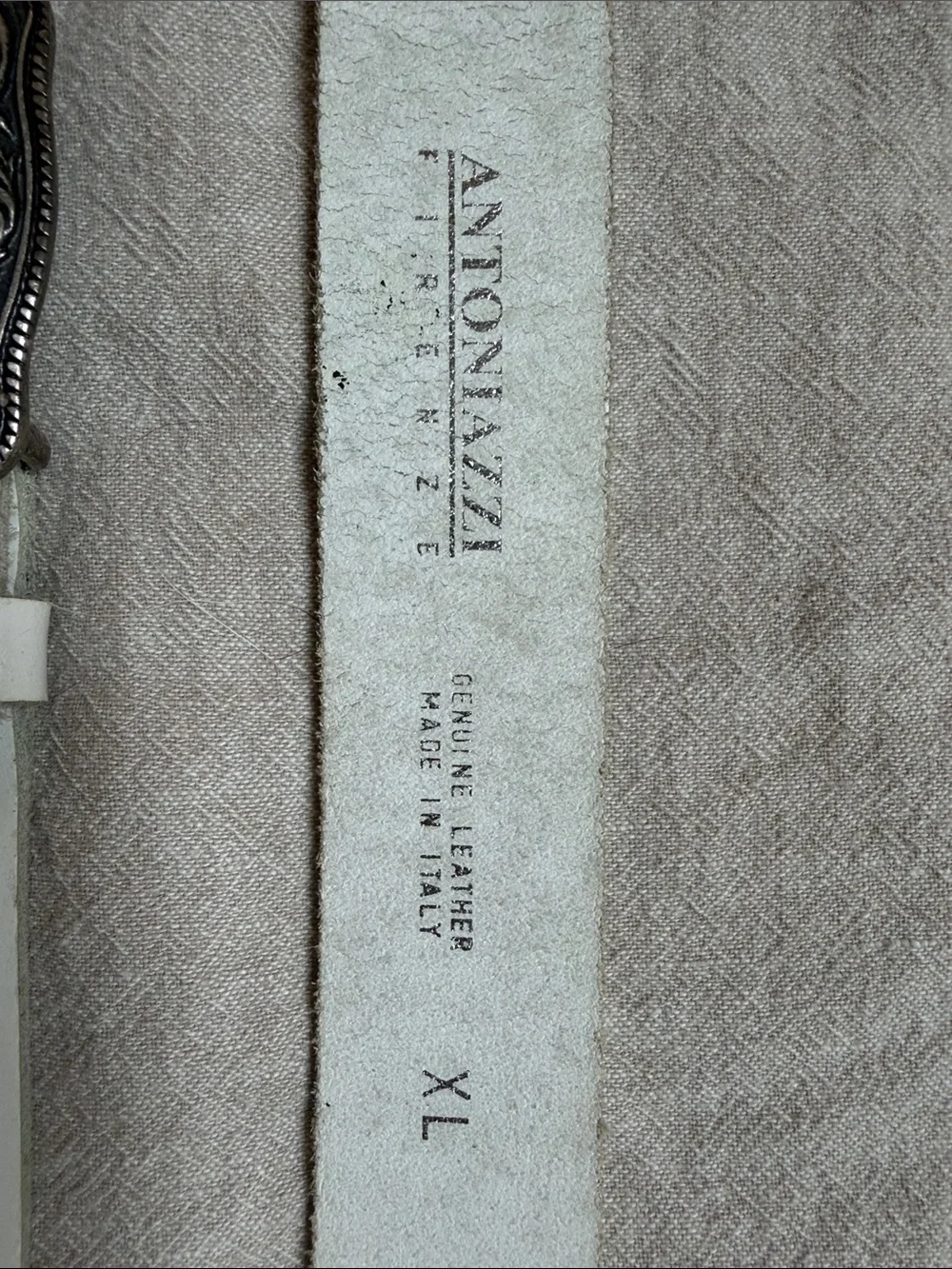 Lorena Antoniazzi White Leather Belt with Ornate Silver-Tone Metal Panels